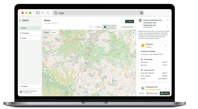 Solid platform map interface for selecting target regions